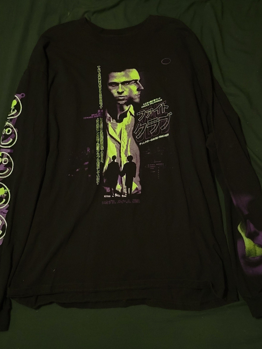 Black Fight Club RUCKING FOTTEN Graphic Long-Sleeve Shirt
